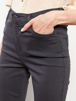 Slim Fit D?z Cep Detayl? Kad?n Jean Pantolon