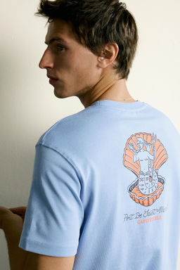 CAMISETA RELAXED FIT COMBINADA / Azul claro - Zara фото 6