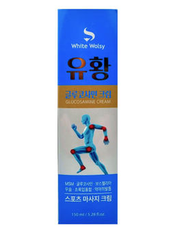 White Wolsy Спортивный массажный крем расслабляющий c глюкозамином / Glucosamine Cream, 150 мл