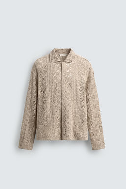 CROCHET TEXTURED OVERSHIRT - Zara фото 8