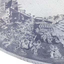 Скатерть д180см Рождественская ярмарка, длина стола д120см, на 6 персон, жаккард/пестроткань: лен 51% хлопок 49%, плотность 220г/м2, упаковка подарочная коробка 36х26х4см, Домашняя мода (Россия)  фото 3