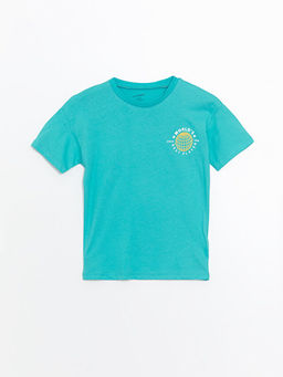 Bisiklet Yaka K?sa Kollu Bask?l? Erkek Bebek Ti??rt