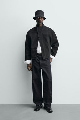 TEXTURED LEATHER EFFECT JACKET - Zara фото 9