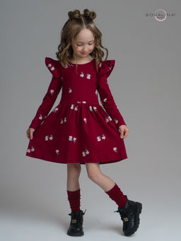 Платье Фея лютики бордо