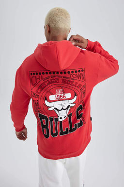 DeFactoFit Толстовка свободного покроя с капюшоном NBA Chicago Bulls