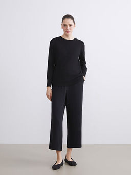 Bisiklet Yaka Ta?l? Kad?n Triko Kazak