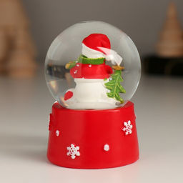 Цена за 12 шт. Снежный шар стеклянный «Новогодний персонаж с бантом, ёлочкой», 4.7×4.7×6.5 см, МИКС