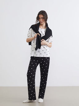 Beli Lastikli Puantiyeli Kad?n Pijama Alt