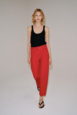 JEANS ZW COLLECTION RELAXED TIRO MEDIO / Rojo