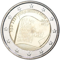 Монета 2 евро 2022 года Эстония  150 лет Эстонскому литературному обществу