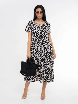 Платье женское, цвет бежевый черный