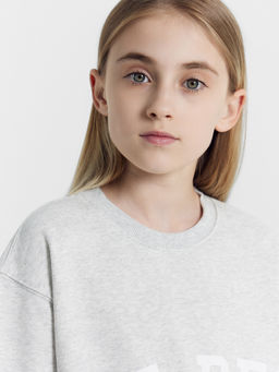 Свитшот для девочек в сером цвете с печатью - Mark formelle фото 5