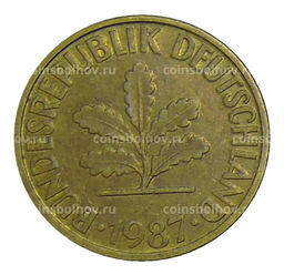 Монета 10 пфеннигов 1987 года D Германия