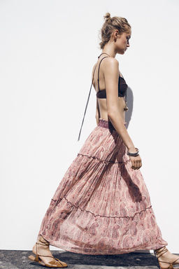 PRINTED MIDI SKIRT - Zara фото 3