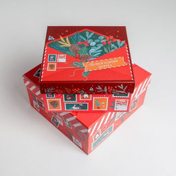 Набор подарочных коробок 5 в 1 Новогодняя почта, 14?14?8 - 22?22?12 см, Новый год