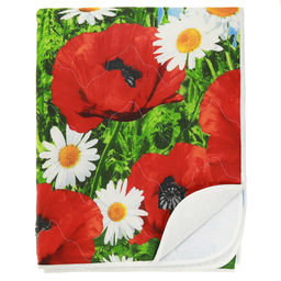 Покрывало стеганое Ромашки и маки 260х215см, спальное место 180см, бязь набивная Комфорт 121г/м2, хлопок 100%, многоигольная стежка, наполнитель синтепон 70гр, подкладка бязь отбеленная 121г/м2, Домашняя мода (Россия)  фото 2