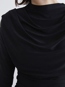 Dik Yaka B?zg?l? Bluz