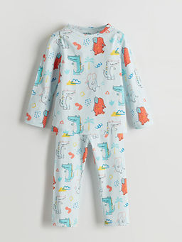 Bisiklet Yaka Bask?l? Erkek Bebek E?ofman Tak?m