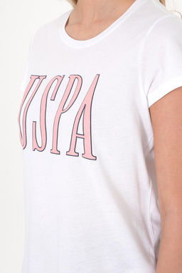 Kad_n Beyaz Bisiklet Yaka Ti__rt Sepette S_rpriz _ndirim - U.s. polo assn фото 14