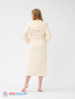 Женский халат с капюшоном кремовый МЗ-06 (131)