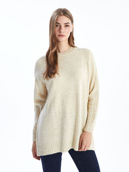 Bisiklet Yaka Kad?n Triko Tunik