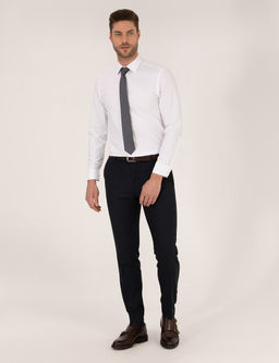 Beyaz Slim Fit Uzun Kollu Klasik G_mlek