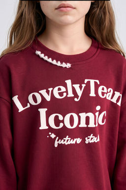Relaxed Fit Bask_l_ Sweatshirt K_z _ocuk - Defacto фото 5