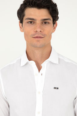 Мужская белая базовая рубашка с длинным рукавом - U.s. polo assn фото 2