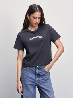 Футболка прямого кроя с принтом / Zarina