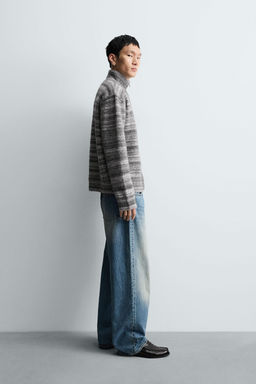 STRIPED JACQUARD CARDIGAN