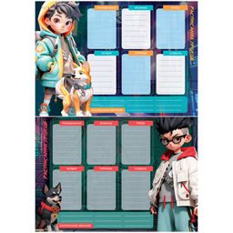 Цена за 10 шт. Расписание уроков с расписанием звонков А4 "Нейростиль" (367877, "BG")