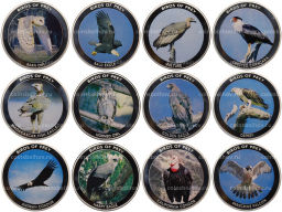 Набор из 12 монет 10 квача 2010 года Малави Хищные птицы