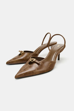 BUCKLED SLINGBACK SHOES - Zara фото 9