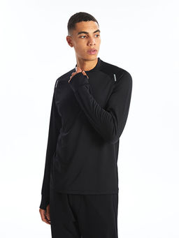 Dik Yaka Uzun Kollu Erkek Spor Ti??rt