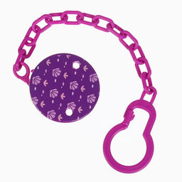 Соска - пустышка с держателем Крошка Я «Пингвинчик», анатомическая, от 6 мес, фиолетовый