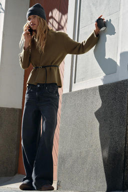 100% WOOL BELTED JACKET