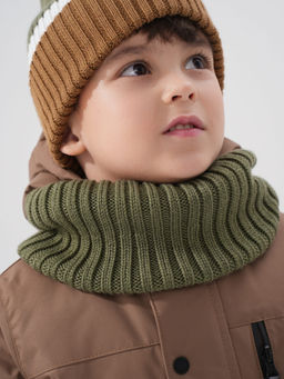 Снуд из смесовой шерсти Полынь вертикальная вязка