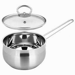 Ковш из нержавеющей стали Tessi 1,8л, д16,5см, h9,5см, стеклянная крышка, подарочная коробка, Appetite (Китай) Подходит для индукционных плит - Домашняя мода фото 4