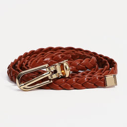 Ремень женский, ширина 1 см, пряжка металл, цвет коричневый