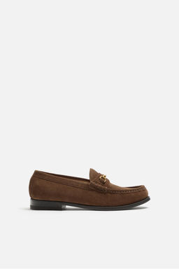 LEATHER LOAFERS WITH APPLIQUE