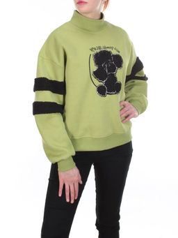 D-5625 Толстовка женская Bluoltre (27% хлопок, 70% полиэстер, 3% вискоза) - Фабричный китай фото 8