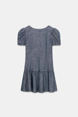VESTIDO MINI MANGA ABULLONADA / Azul - Zara фото 7