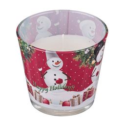СВЕЧА АРОМАТИЗИРОВАННАЯ HAPPY HOLIDAYS ВАНИЛЬ ВЫСОТА=8 СМ. ДИАМЕТР=9 СМ.