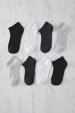 TRENDYOL MAN Gri-Cok Renkli Unisex 8li K?sa Boy-Gorunmez Yazl?k Pamuklu Hava Alan Corap TMNSS25CO00016 - Trendyolmilla фото 3