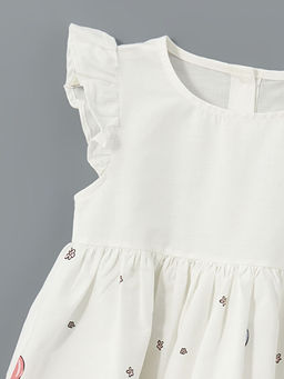 Bisiklet Yaka ?izgili K?z ?ocuk Elbise