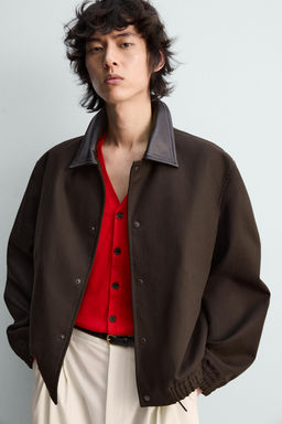 RELAXED FIT CONTRAST COLLAR JACKET LIMITED EDITION - Zara фото 14