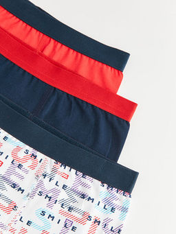 Bask?l? Pamuklu Erkek ?ocuk Boxer 3l? - Waikiki фото 3