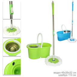 Ведро с отжимом и шваброй центрифуга нерж. 45*22см./B2metal, арт.727269