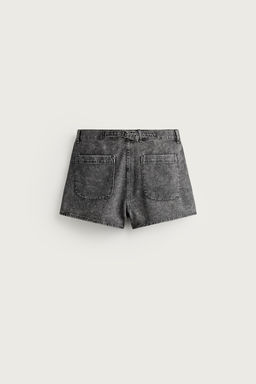 SHORTS DENIM LAVADO ACID / Gris antracita - Zara фото 9