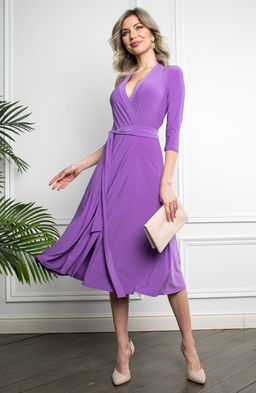 Платье из трикотажа сиреневый